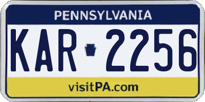 PA license plate KAR2256