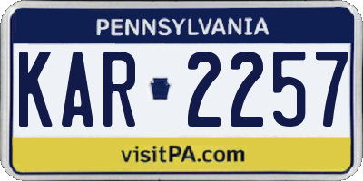 PA license plate KAR2257