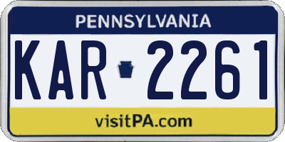 PA license plate KAR2261