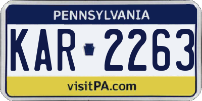 PA license plate KAR2263