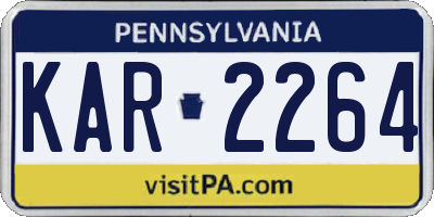 PA license plate KAR2264