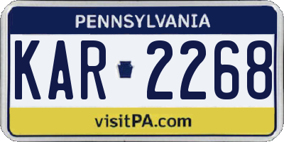 PA license plate KAR2268
