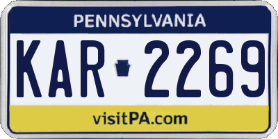 PA license plate KAR2269
