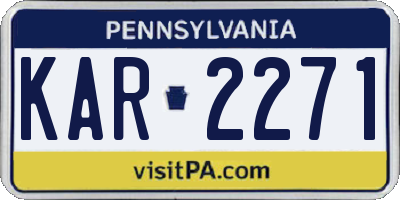 PA license plate KAR2271