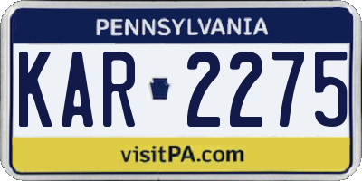 PA license plate KAR2275