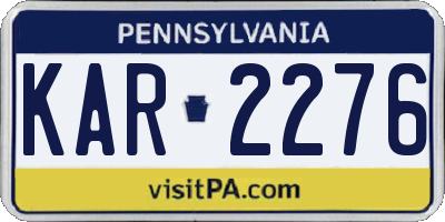 PA license plate KAR2276