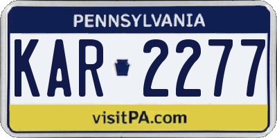 PA license plate KAR2277