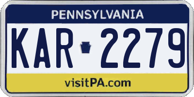 PA license plate KAR2279
