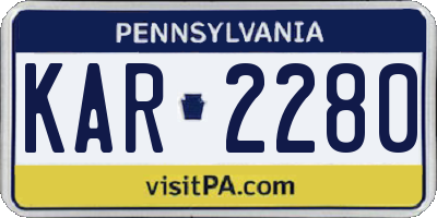 PA license plate KAR2280
