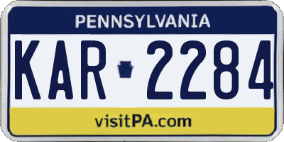 PA license plate KAR2284