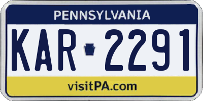 PA license plate KAR2291