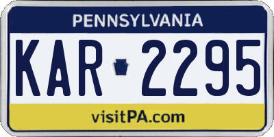 PA license plate KAR2295