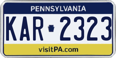PA license plate KAR2323