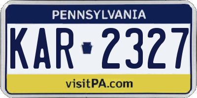 PA license plate KAR2327