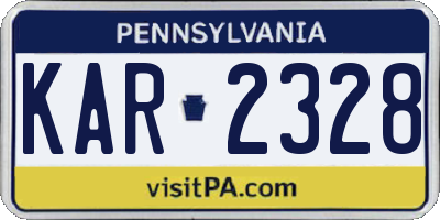 PA license plate KAR2328
