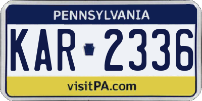 PA license plate KAR2336