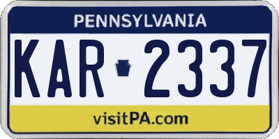 PA license plate KAR2337