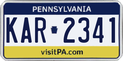 PA license plate KAR2341