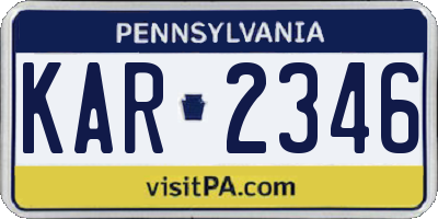 PA license plate KAR2346