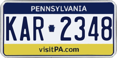 PA license plate KAR2348
