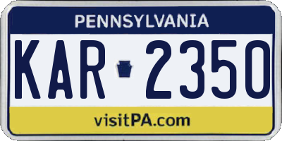 PA license plate KAR2350