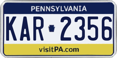 PA license plate KAR2356