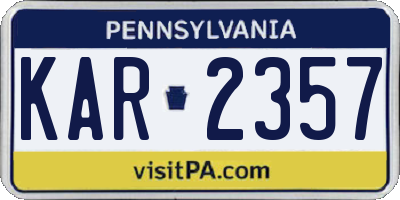 PA license plate KAR2357