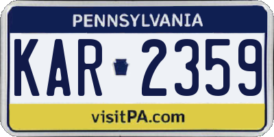 PA license plate KAR2359