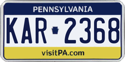 PA license plate KAR2368