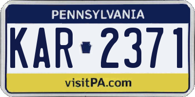 PA license plate KAR2371