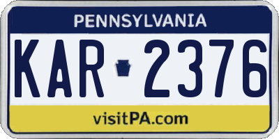 PA license plate KAR2376