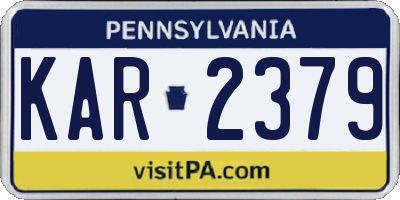 PA license plate KAR2379