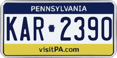 PA license plate KAR2390