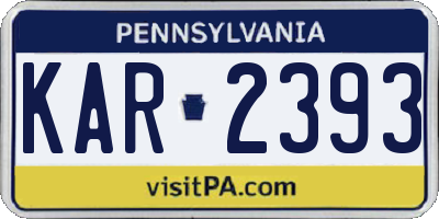 PA license plate KAR2393