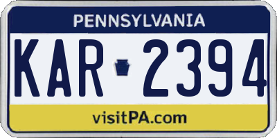 PA license plate KAR2394