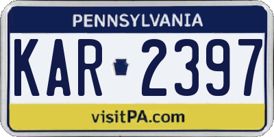 PA license plate KAR2397