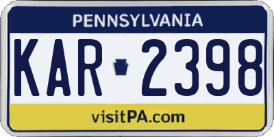 PA license plate KAR2398