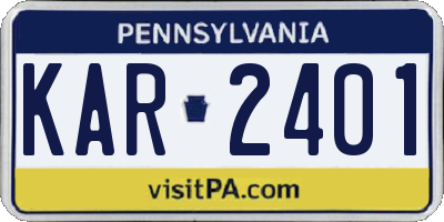 PA license plate KAR2401