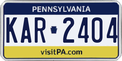 PA license plate KAR2404