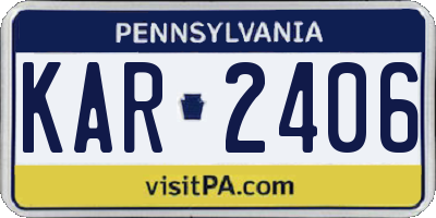 PA license plate KAR2406