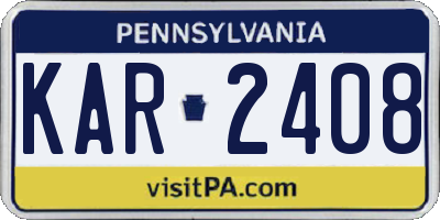 PA license plate KAR2408