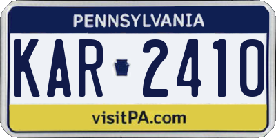 PA license plate KAR2410