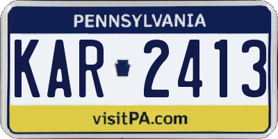 PA license plate KAR2413