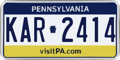 PA license plate KAR2414
