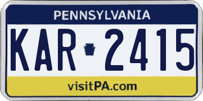 PA license plate KAR2415