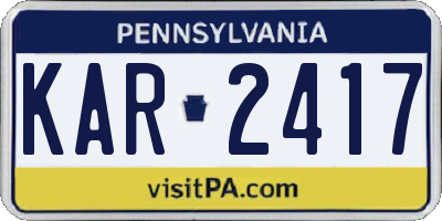 PA license plate KAR2417