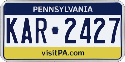 PA license plate KAR2427