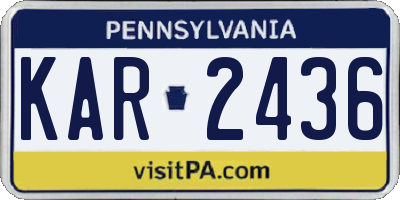 PA license plate KAR2436
