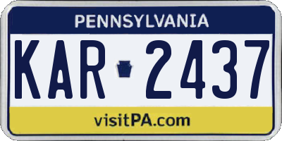 PA license plate KAR2437