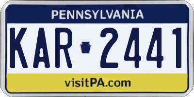 PA license plate KAR2441